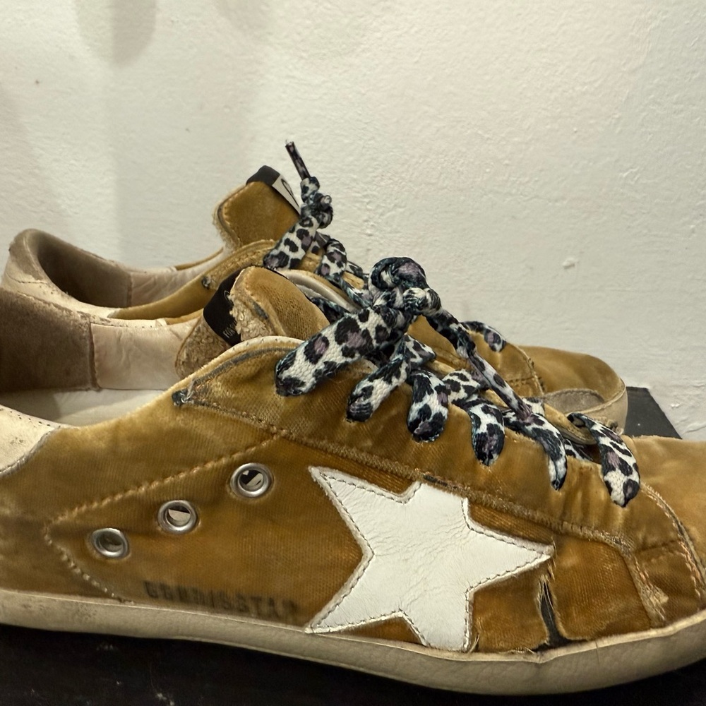 Golden Goose Tan Sneakers with Star